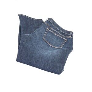 St Johns Bay Blue Jeans Womens sz16P Dark Wash Stretch Denim Casual Hi Rise